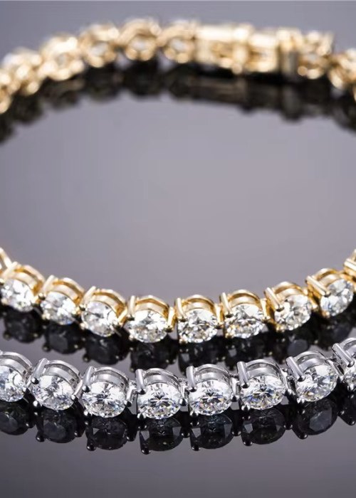 18kt Gold Tennis Braclet 5 carats TW Certified IGI or GIA Lab Grown Diamonds D VVS1