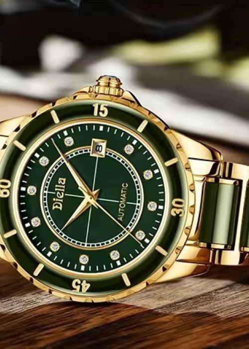 Diella Men's Mechanical Watch Jade  Luxury Sapphire Dark or Lite 
